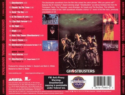 ORIGINAL SOUNDTRACK - GHOSTBUSTERS [BONUS TRACKS] NEW CD