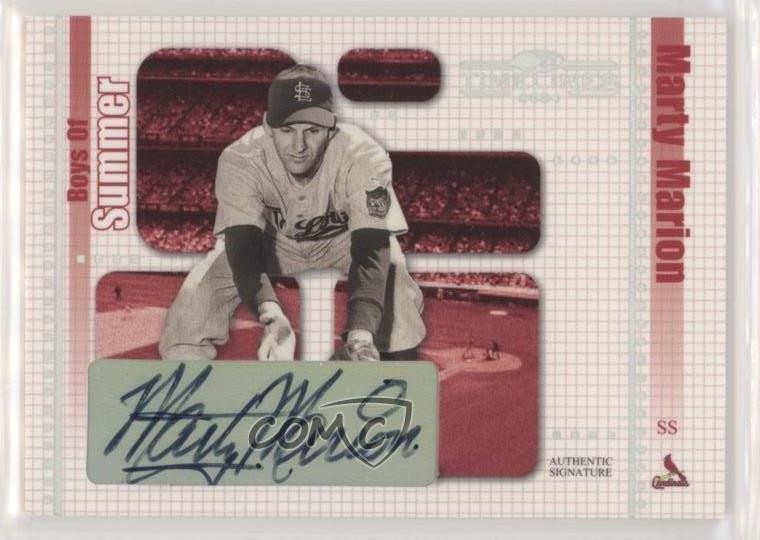 2004 Donruss Timelines Boys of Summer Silver 66/100 Marty Marion #2 Auto 2fd