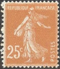France num Yvert 235 ** MNH Semeuse Année 1927