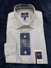 Men  s George Blue Check Long Sleeve Collared Shirt Size S Classic Fit