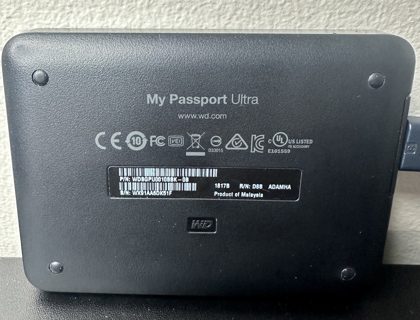 WD My Passport Ultra External Hard Drive 1TB With Cable Tested Working