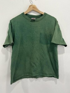 Vtg 90s Blank Tee Shirt single stitch ghost pocket sun faded