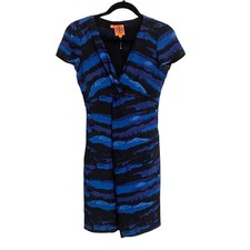 Tory Burch Dress Blue Sheath Style 100% Silk 2
