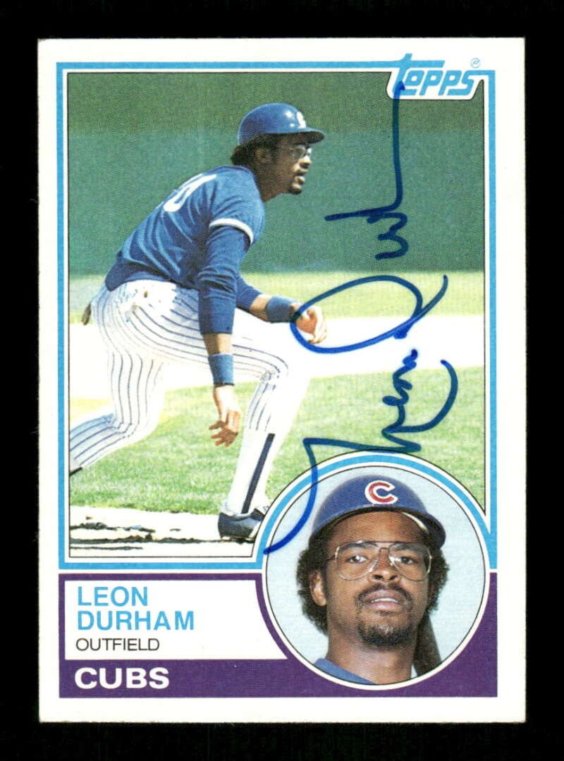 1983 Topps 125 Leon Durham  signed auto autograph  BXCP55