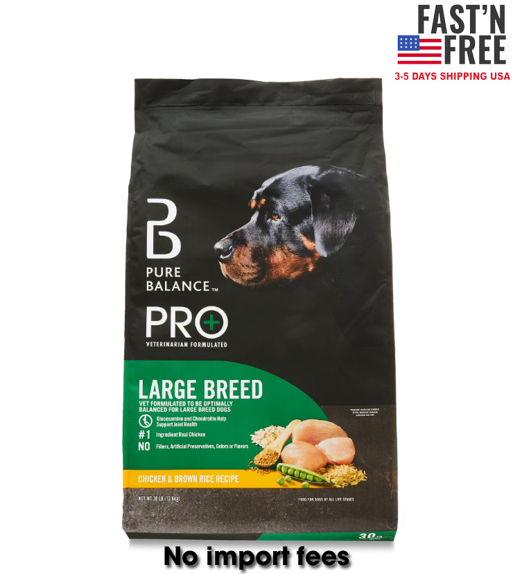Pure Balance Pro+ Large Breed Chicken and Brown Rice Recipe Dry Dog Food, 30 lb