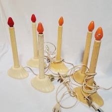 6 Vintage Single Drip Electric Candolier Candles Christmas Décor Lights TESTED