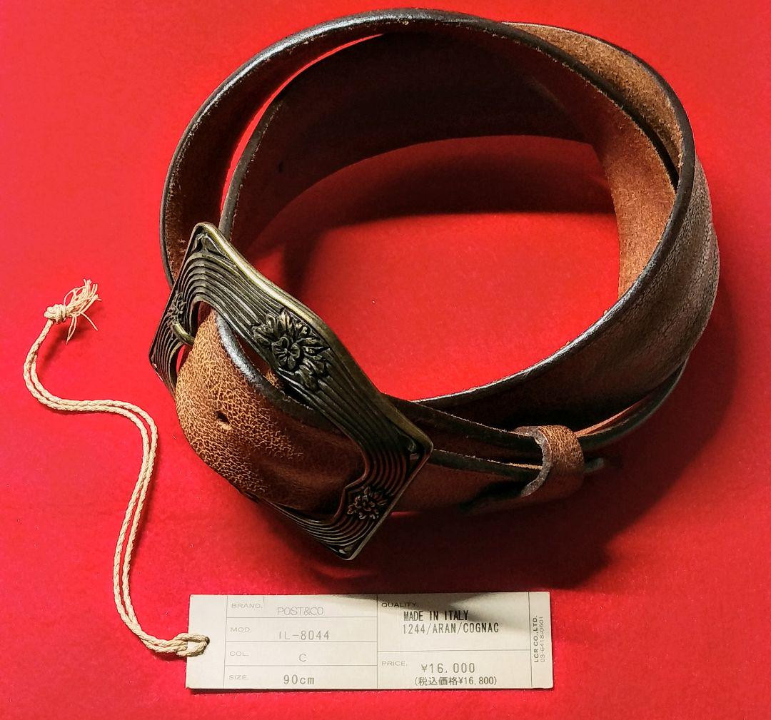 Post Co Italian Leather Adjustable Belt Buckle 35.4 with Premium Craftsmanship