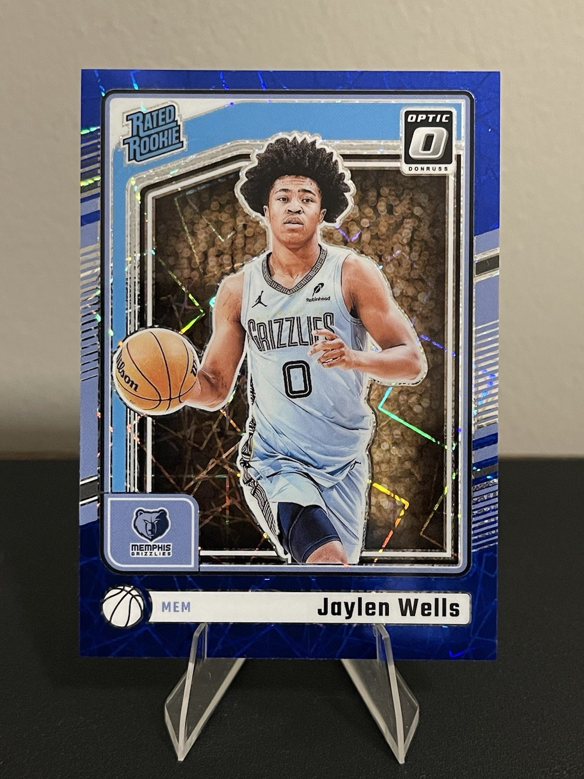 2024-25 Panini Donruss Optic - Rated Rookie Jaylen Wells #252 Blue Velocity (RC)