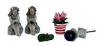 Fairy Garden Accessories 2 Fairies, Leaf with Ladybug, Gazing Ball, Flowerpot