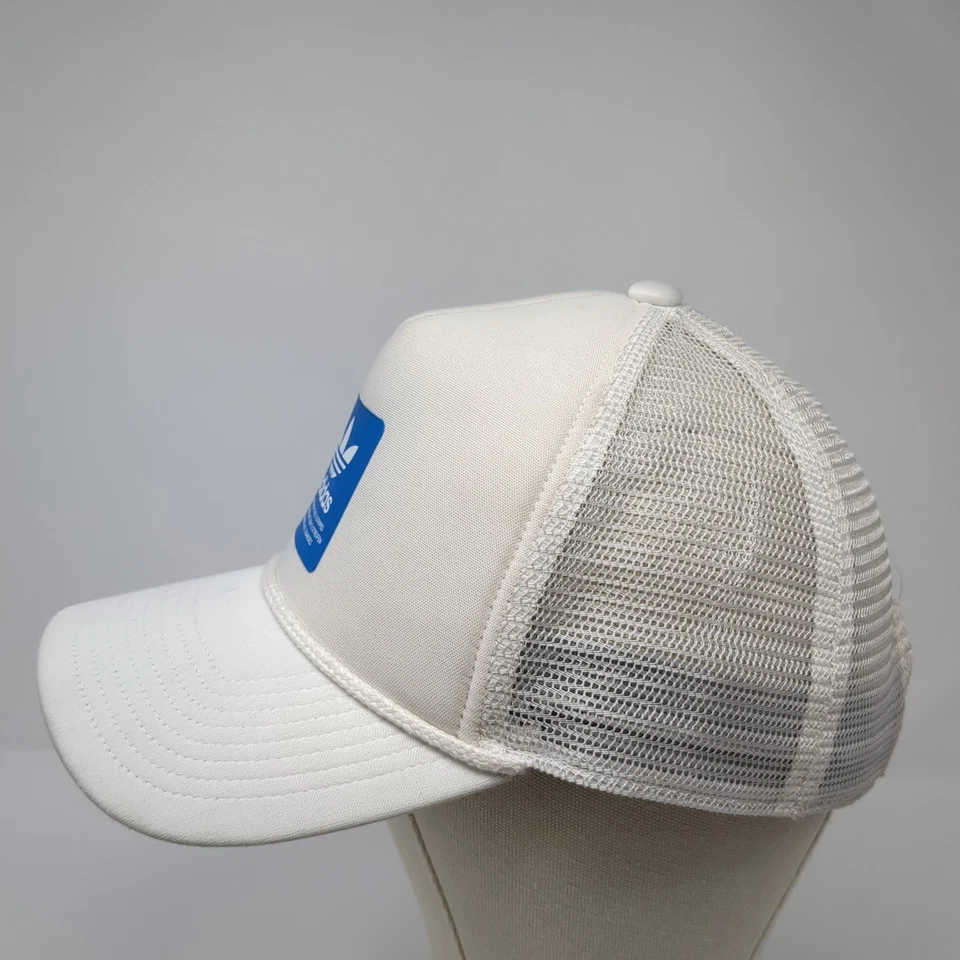 Adidas Snapback Trucker Hat White One Size Adjustable Mesh Back 6 Panel - Image 3 of 4