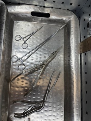 Vintage ENT Surgical Lot - Bone Rongeur, Nasal Speculum, Forceps, Clamps (4-Pcs)