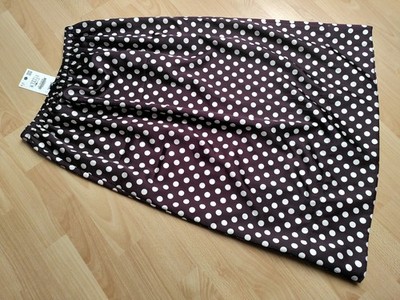 NEU: ZARA WOMAN Rock Punkte midi maxi S locker bordeaux polka dots burgundy weiß