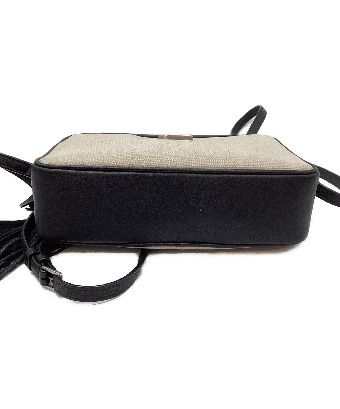 Borsa a tracolla Saint Laurent Paris nera x avorio