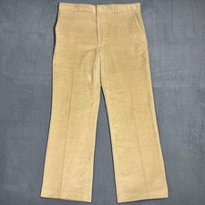 Vtg 70s Sears "The Corduroy Collection" Tan Corduroy Flare Pants Men's 36R Disco