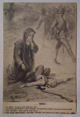 PATRIOTISCHE POSTKARTE - 1914 - MUTTER WEINT IHR KIND - Ill Jack Biene