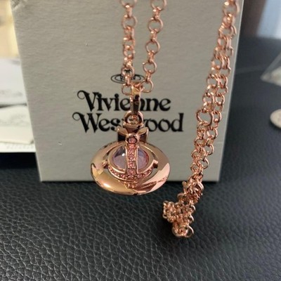 Vivienne Westwood Necklace Tiny Orb Rose Pink Gold 2.3cm IN BOX | eBay