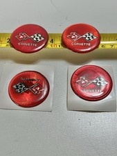 Chevy Silicone Sticker Wheel Center Hub Cap Corvette Dome Emblem Logo Set
