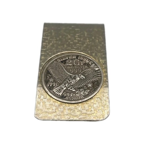Vintage 1776 2 Gram Fine Silver .999 Issue Money Clip