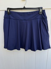 NWT Lands' End Navy Blue Skort Large 14-16 Ruffled