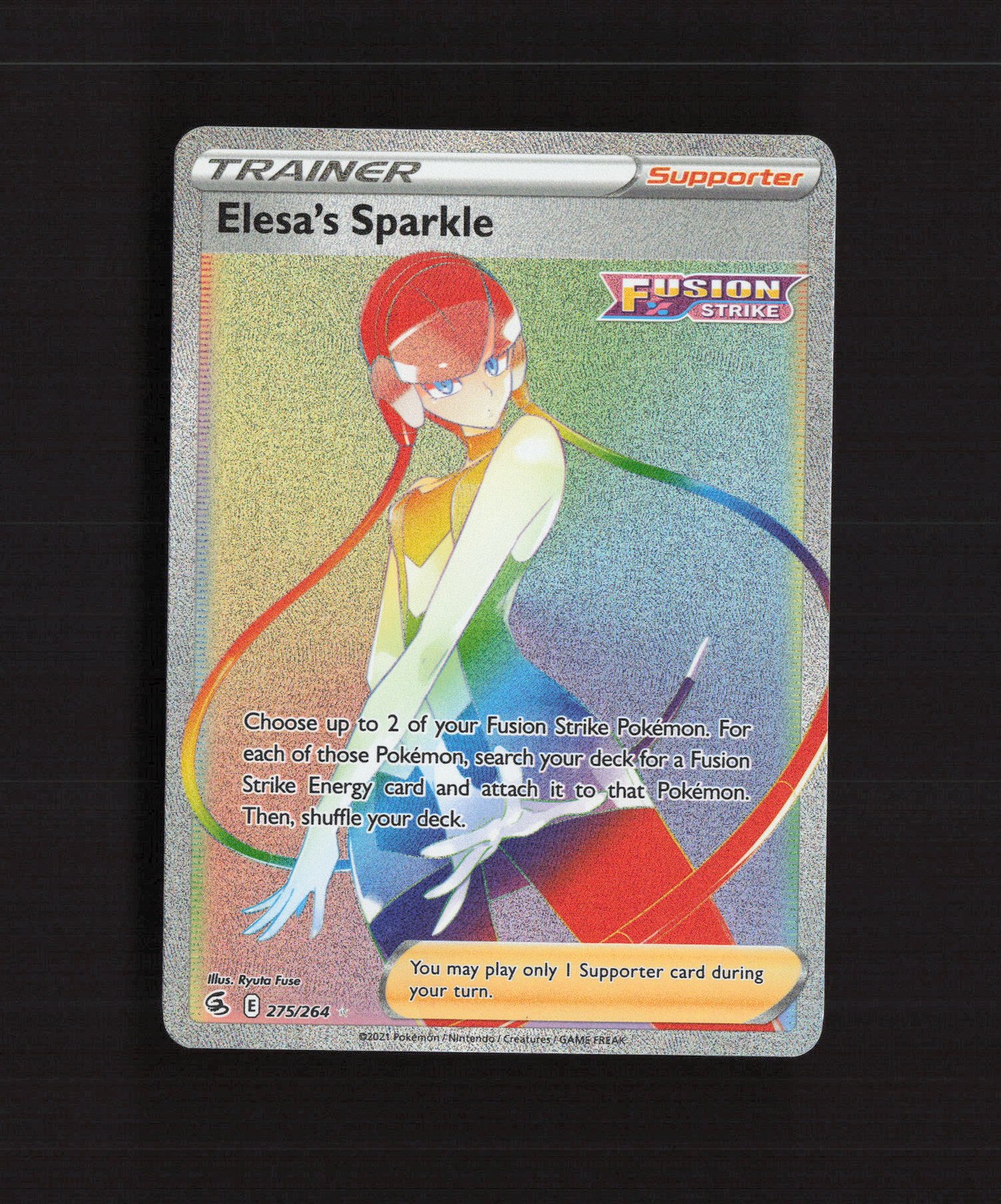 Elesa's Sparkle 275/264 Fusion Strike Full Art Secret Rare Holo Pokemon Card NM