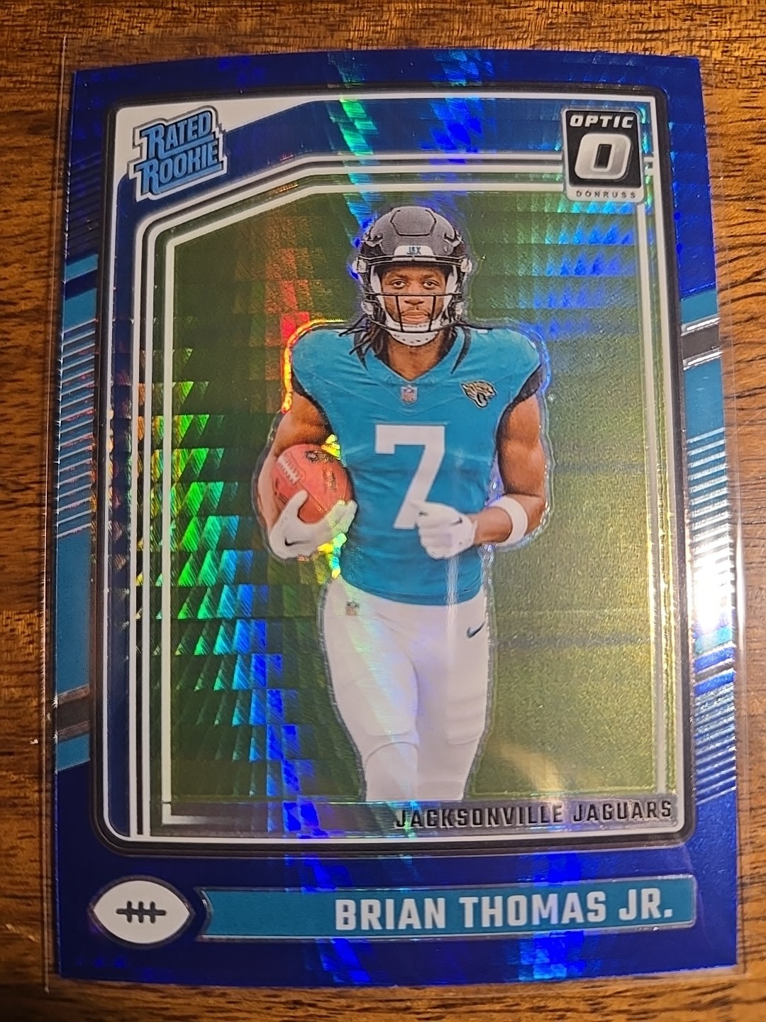 2024 Panini Donruss Optic - Rated Rookie Brian Thomas Jr. #214 Blue Hyper Prizm