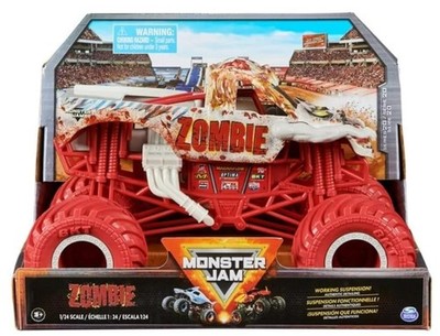 Official Monster Jam 1:24 Scale Die-Cast Monster Truck Series 20 (Zombie Red Whe