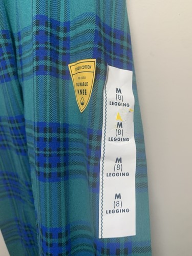 Cat & Jack NWT Girls' Size M(8) DARK GREEN Plaid Leggings Tough Cotton NEW 0227 - Picture 6 of 12