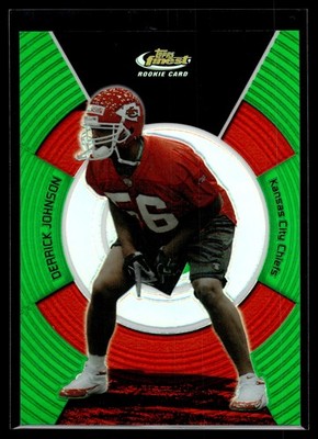 Derrick Johnson 2005 Finest Green Refractor Rookie Card /199 #125