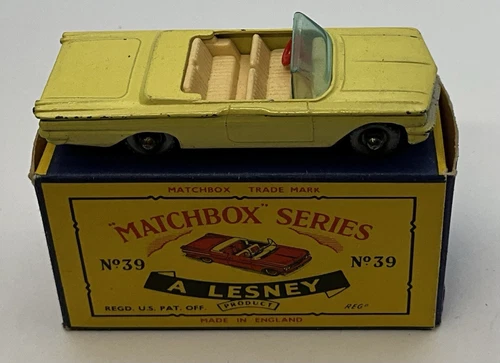 1964 Matchbox Lesney Pontiac Convertible #39 With Original “C” Box