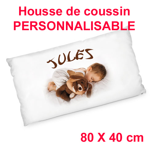 Oreiller blanc 80x40cm personnalisable pour remplacer vos coussins fades