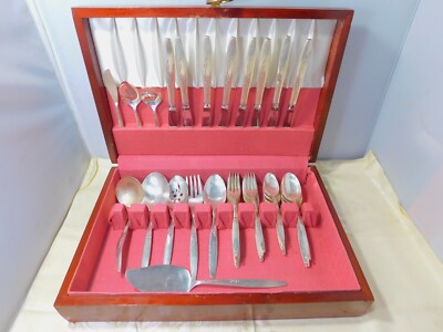 1960's Oneida Community SP - Enchantment/Gentle Rose Pattern - 50 pieces-No box