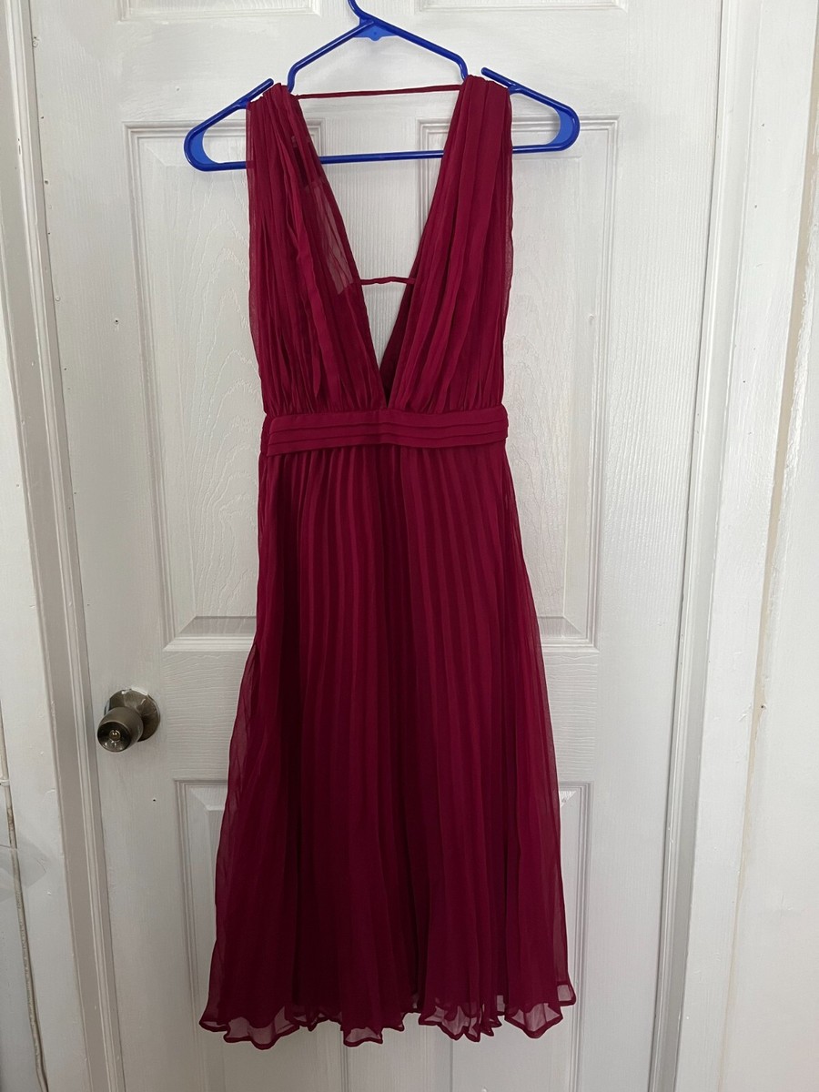 ASOS Burgundy Formal Midi Dress Womens Size 0 Slits Pleated Lace Party | eBay ASOS Burgundy Formal Midi Dress Womens Size 0 Slits Pleated Lace Party | eBay