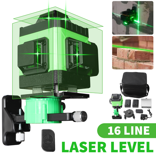 Laser Level 16 Line Green Self Leveling 4D 360° Cross Measure Tool Kit & Tripod - Picture 21 of 24