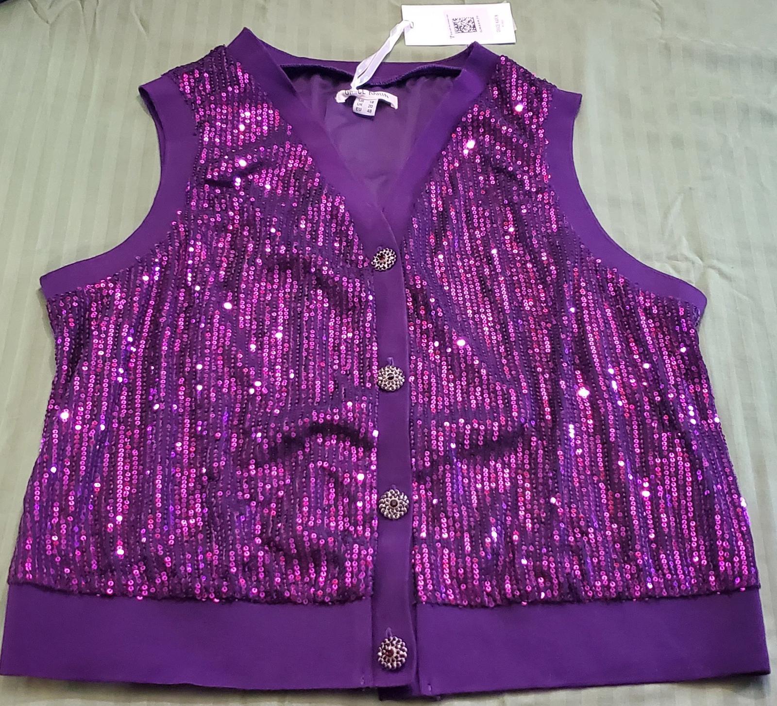 Glamorous Purple Sequin Vest by Grace Karin in US Size 18
