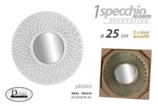 SPECCHIO TONDO DECORATO MURO MODERNO CORNICE COLORI ASSORTITI 25*25 cm