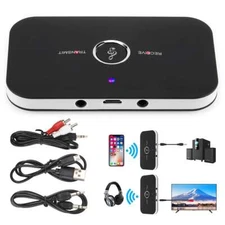 Bluetooth 2 in 1 Receiver & Transmitter Wireless RCA to 3.5mm Aux Audio Adapter