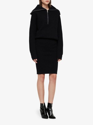 New All Saints Ink Blue Black Polo Neck 