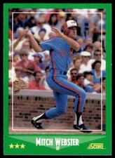 1988 Score  #345   Mitch Webster    Outfield   Montreal Expos   FREE shipping