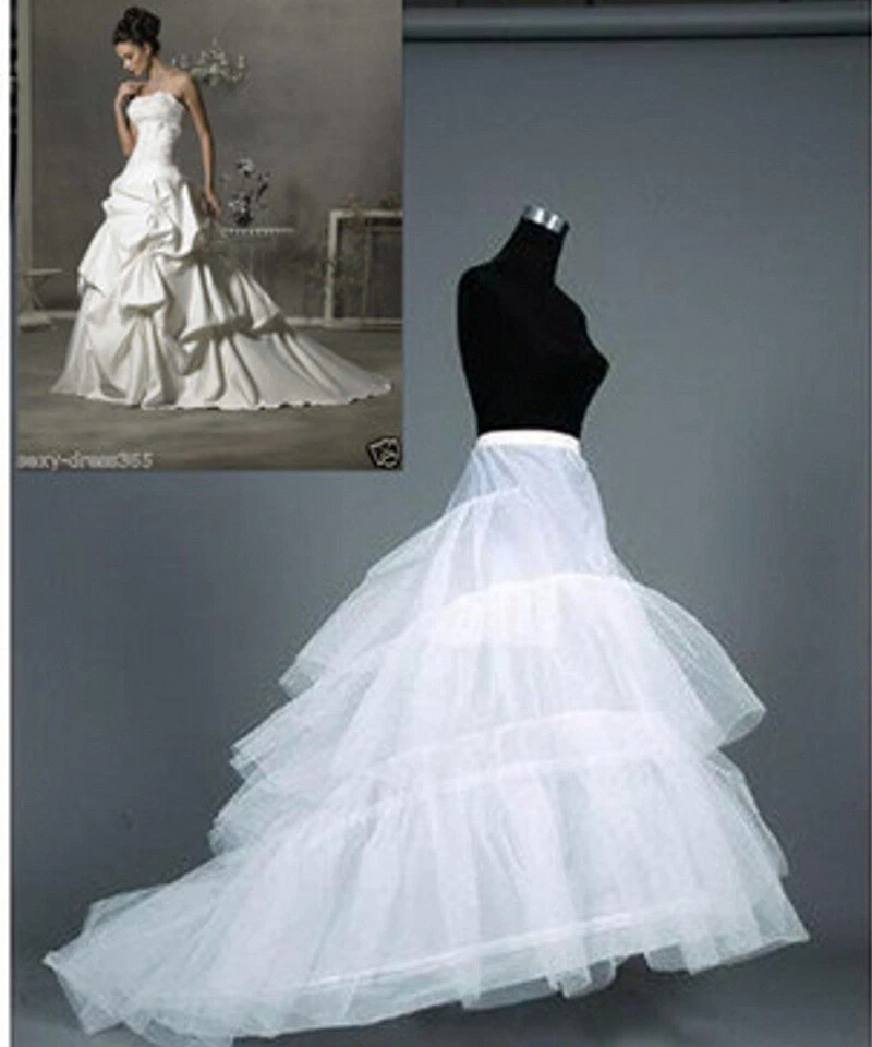Bridal Train Petticoat Hoop Women Wedding Dress Gown Crinoline Underskirt  Slip | eBay