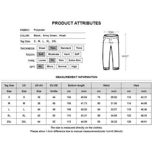 Mens Cargo Combat Work Pants Joggers Pockets Gym Sports Elastic Waist Trousers - Picture 2 of 18