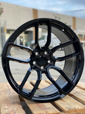 20'' 5x115 Hellcat Gloss Black Challenger Charger SRT 20x11 Rear Wheel One Piece