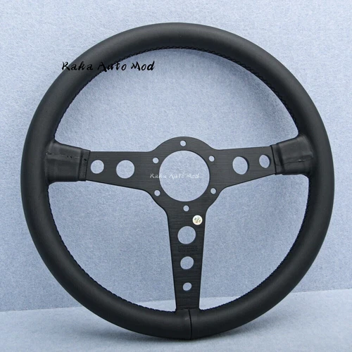 Volante 350mm MOMO Prototipo P5 Edición Negra Cuero Genuino - Imagen 12 de 12