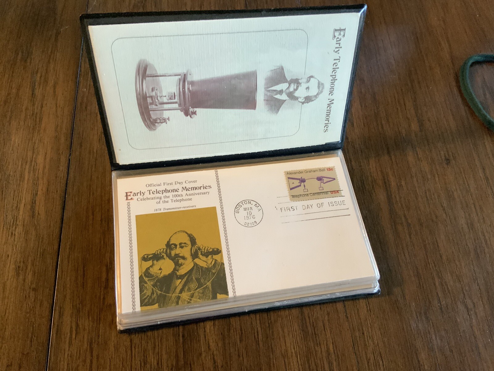 US/UK: The Telephone Centennial, Vinyl Folder with Set of 9 FDCs In Album, 1976