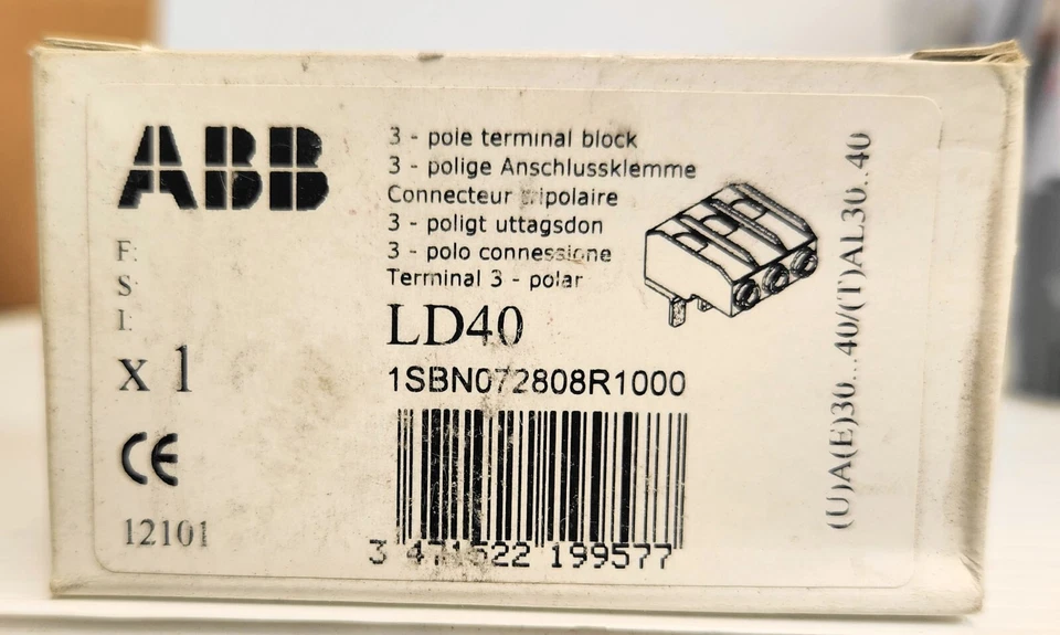 ABB LD40 Terminal Block Add-on 3-pole Block Contactor Accessory - Image 2 of 4