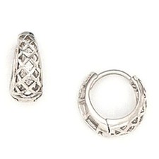 Women/Children's 14K Solid White Gold Huggie Earrings
