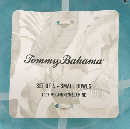 TOMMY BAHAMA MELAMINE CEREAL BOWLS RUSTIC CRACKLE TURQUOISE SPATTERED BROWN S/4 - Picture 4 of 18
