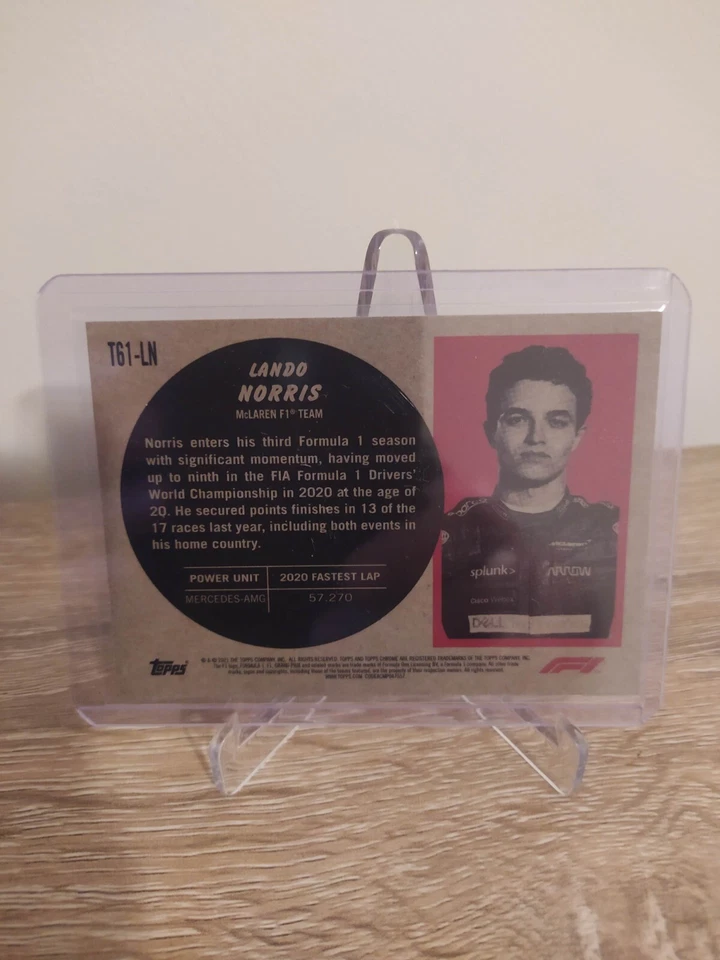 2021 Topps Chrome Formula 1 - T61-LN - Lando Norris McLaren F1 Team - Image 2 of 3