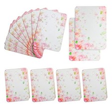 100Pack Flower Earring Cards for Display Necklace Card Jewelry Display Hanging