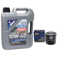 Motoröl Set MOS2 Leichtlauf 10W40 5 Liter Ölfilter SM121 für Hyundai KIA Mazda