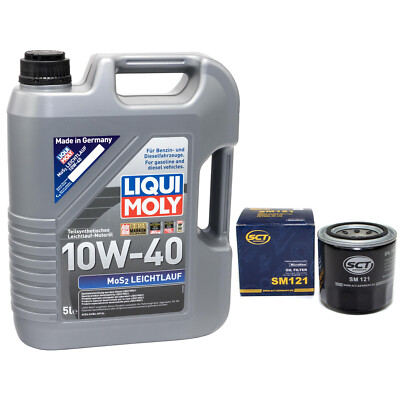 Motoröl Set MOS2 Leichtlauf 10W40 5 Liter Ölfilter SM121 für Hyundai KIA Mazda